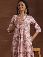 Libas WomenS Cotton Printed A-Line Kurtas (29222_Pink
