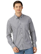 Thomas Scott Mens 100% Cotton Full Sleeves Slim Fit Solid Casual Shirt Dark Navy