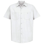 Red Kap Mens Standard Industrial Work Shirt, Regular Fit, Short Sleeve, White, 5X-Large