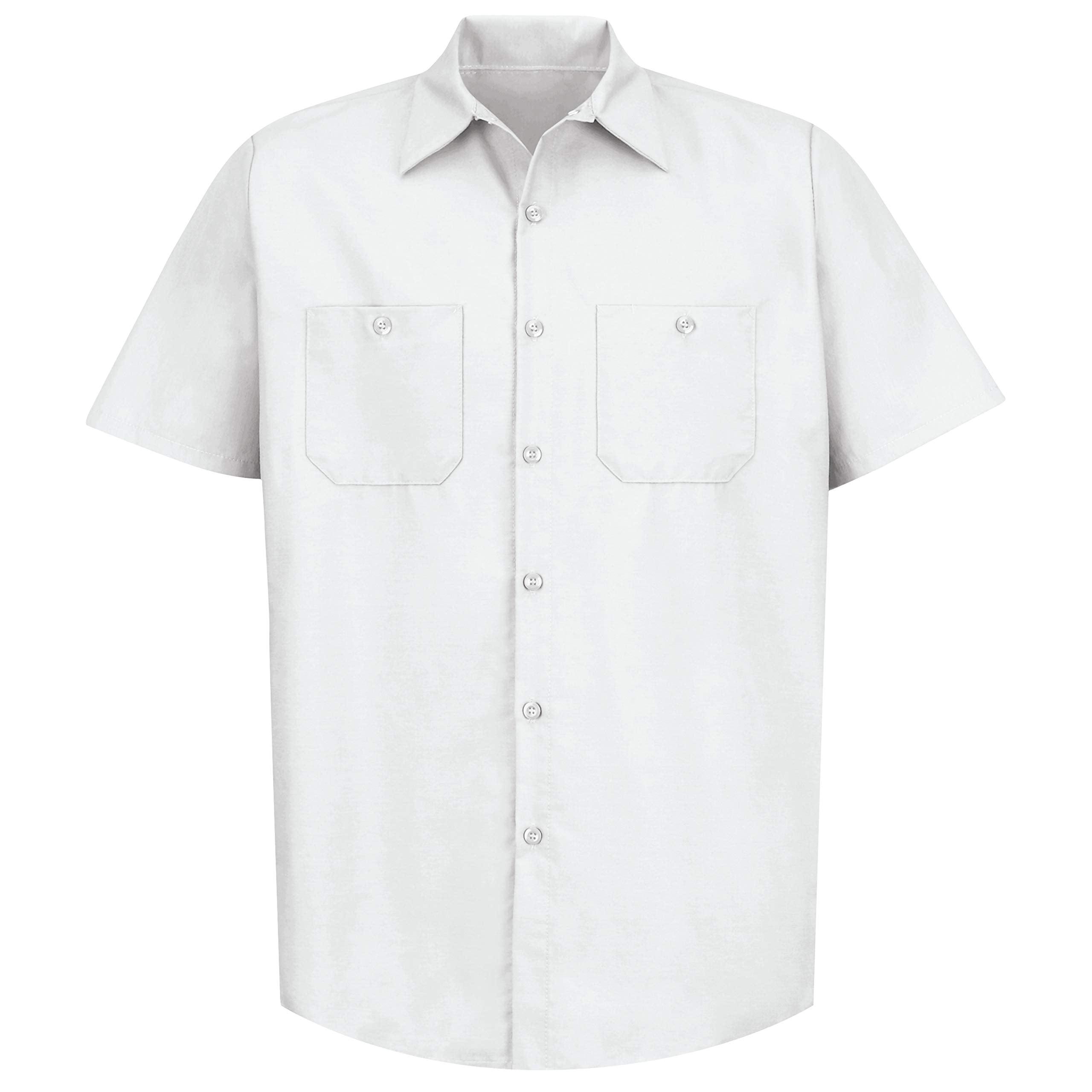 Red Kap Mens Standard Industrial Work Shirt, Regular Fit, Short Sleeve, White, 5X-Large
