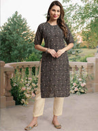 Tee Projekt Crepe Printed Kurti & Pant Set For Women Ethnic Wear Casual Wear Kurta Set