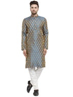Jompers Mens Jacquard Silk Kurta And Pyjama