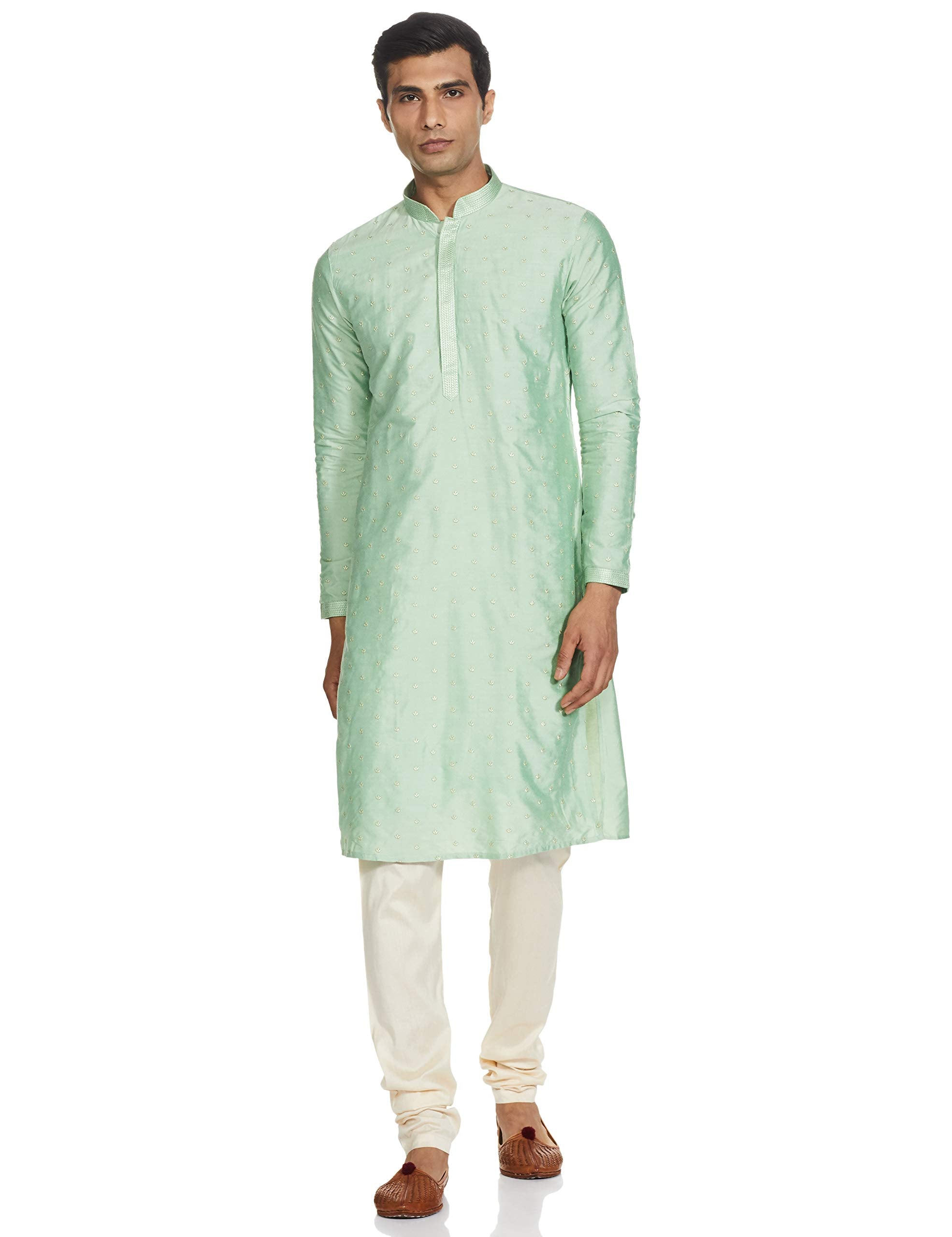 Manyavar MenS Kurta (Sdes438-317-Xxl_Blue_Xx-Large), 2Xl