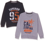 T2F Boys Cotton Printed Round Neck Sweatshirt (Pack of 2)