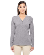 Ladies Perfect FitY-Placket convertible Sleeve Knit Top - WHITE - XS(D0102H7YEEX)