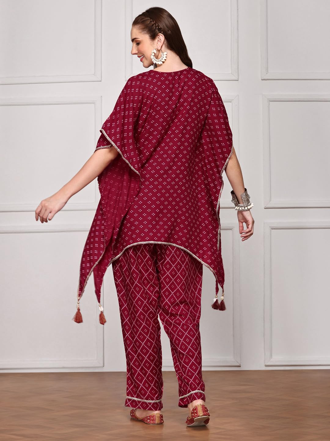 Ishin Women Maroon 2 Pcs Set (Kurta With Bottom)