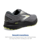 Brooks Mens Ghost 16 Neutral Running Shoe - Primer/Grey/Lime - 10.5 X-Wide