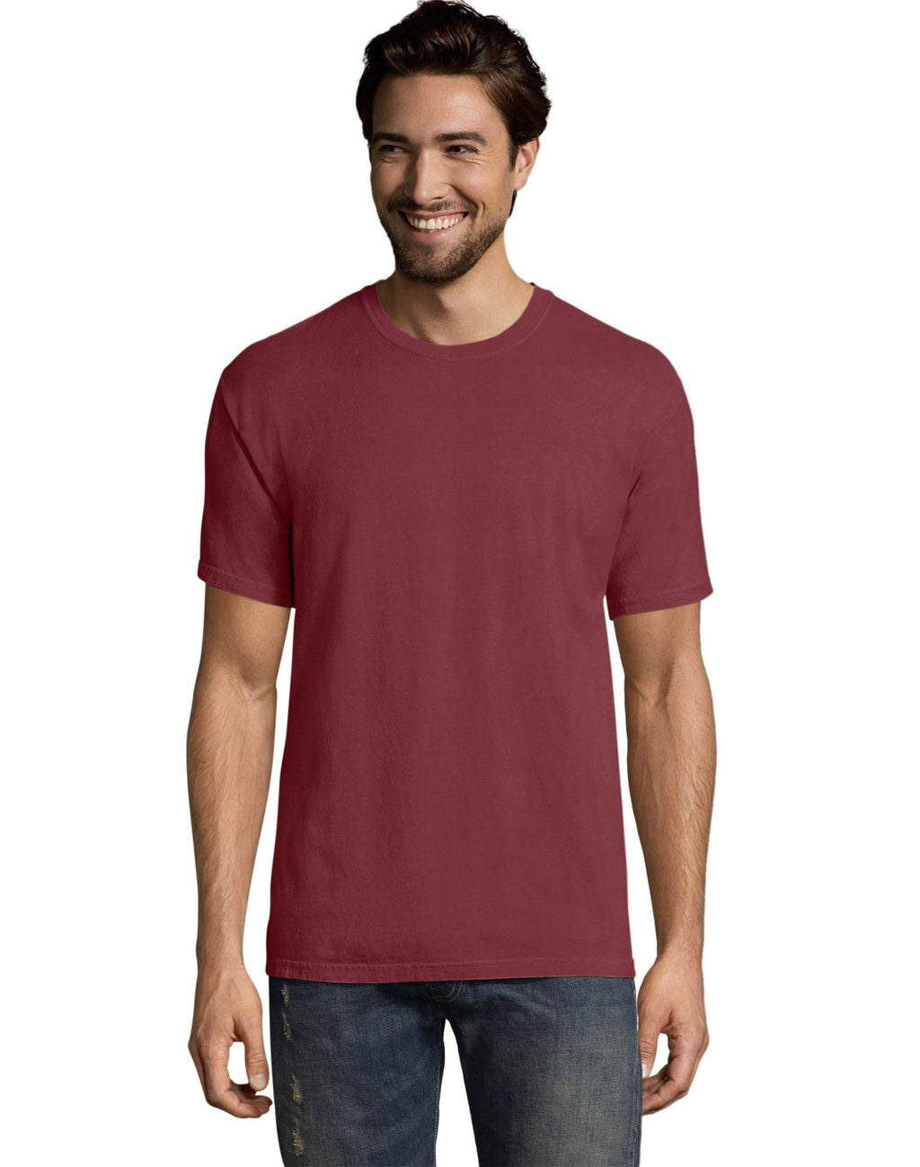 Mens garment-Dyed T-Shirt - BLAcK - S(D0102H7DA4X)