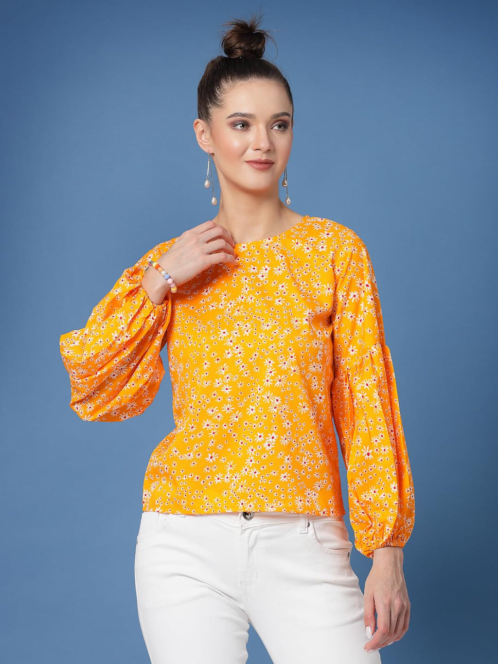 OOMPH! Tops for Women, Yellow - mt749