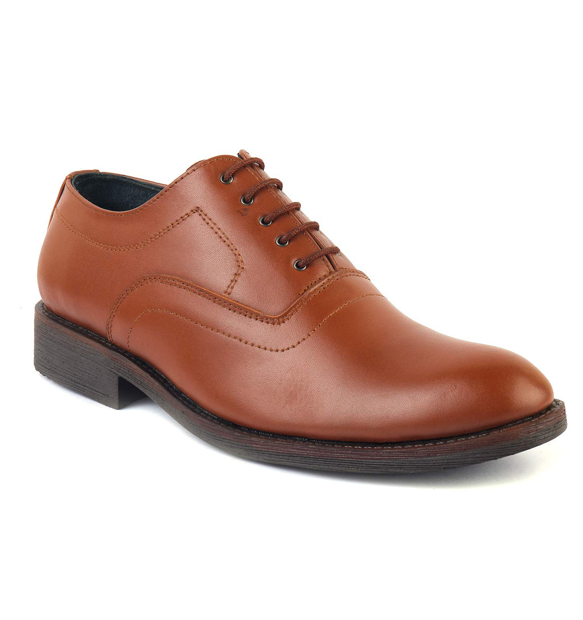 XHUGOY 6151 Leather Black/TAN (RED Colour) Police/Casual LACEUP Shoes for Men & Women 10