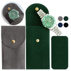 Besforu 4 PCS Watch Travel Case for Men and Women Portable Velvet Watch Pouch Watch Storage Bag and Organizer (1BLACK+1GREEN+1BL