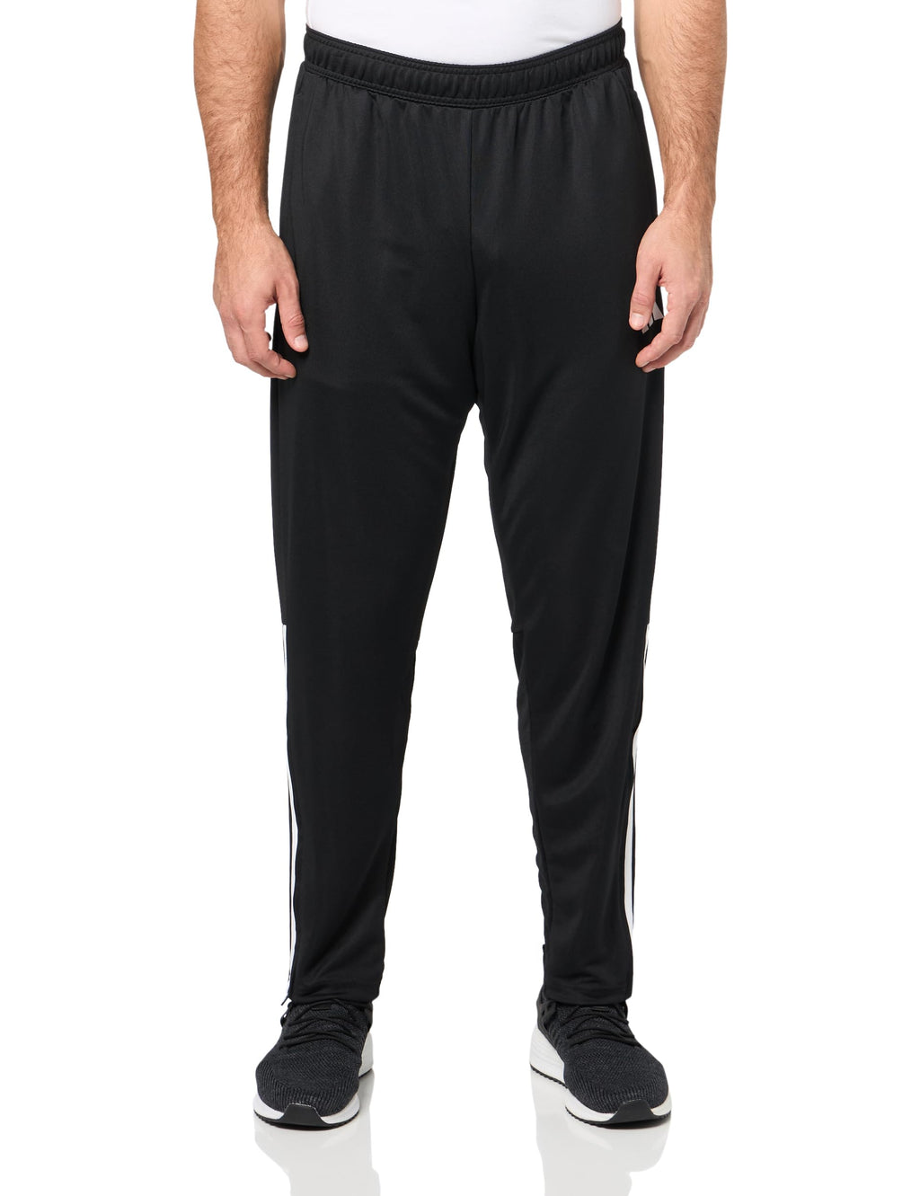 adidas Men's Sereno Cut 3-Stripes Regular Slim Tapered Pants, Black/White