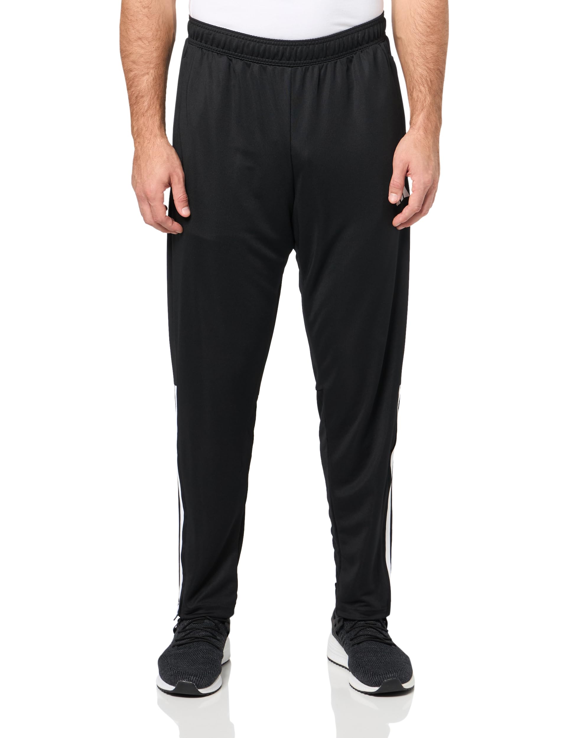 adidas Men's Sereno Cut 3-Stripes Regular Slim Tapered Pants, Black/White