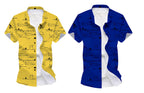 Kadiyu BoyS Lycra Blend Shirt With Half Sleeves Round Collar Neck Botton Down Closure Printed Pattern Relaxed Fit And Standard 