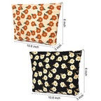 SOIDRAM 2 Pieces Flower Makeup Bag Large Corduroy Cosmetic Bag Capacity Canvas Travel Toiletry Bag Organizer Cute Makeup Brushes