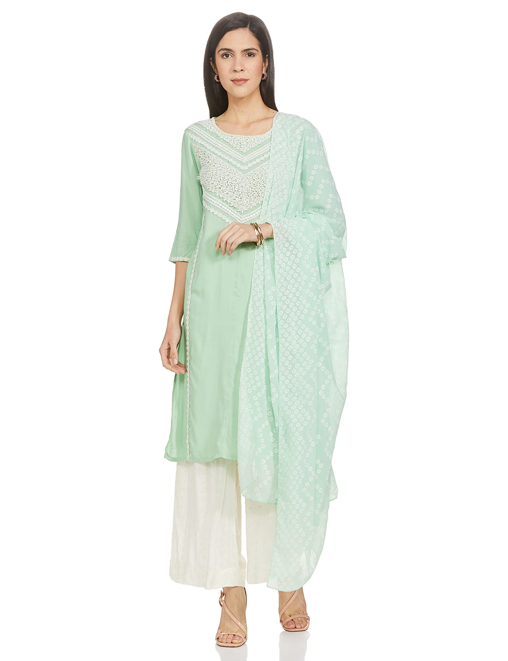 Aurelia Women'S Rayon Kurta (20Aud10337-601953_Green_M)