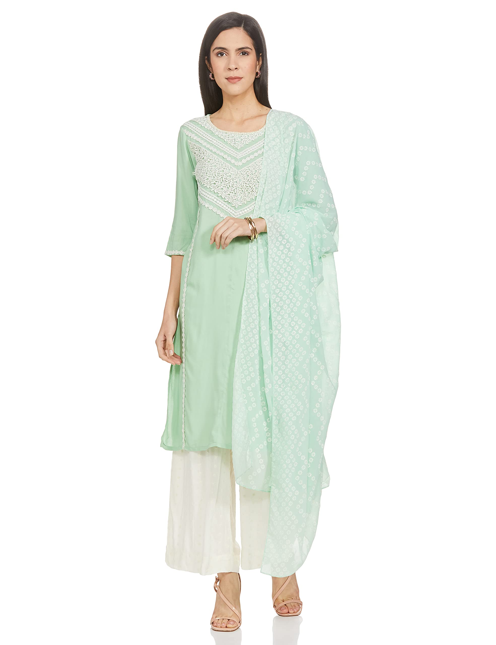 Aurelia Women'S Rayon Kurta (20Aud10337-601953_Green_M)