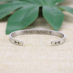 JoycuFF Inspirational Gifts for Women Stainles Steel Mantra Cuff Bracelet with Sayings Inside Birthday Christmas Gifts for Women