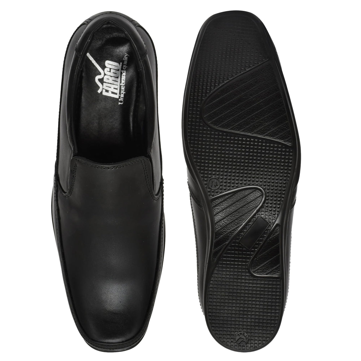 FARGO Boss03 Mens Comfortable Flexible Leather Formal Slip on Loafers | Formal Shoes for Office & Parties | Uniform Dress Shoe 6
