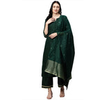Gosriki Women'S Ruby Cotton Kurta With Palazzo & Dupatta