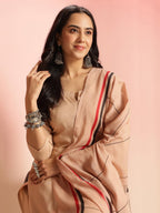 ANNI DESIGNER Women s Kurta with Trousers and Dupatta, beige, M