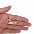HUAN XUN Gold Color Plated Unique Name Chain Necklace Christmas Gift, Laura