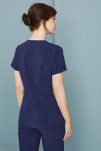 Dickies EDS Essentials Scrubs, V-Neck Womens Tops with Four-Way Stretch and Moisture Wicking DK615, XS, Navy