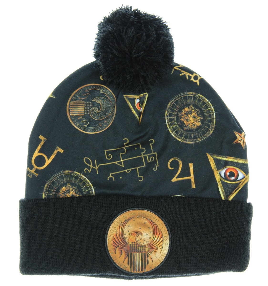 Bioworld Fantastic Beasts and Where to Find Them Sublimated Macusa Pom Beanie Black