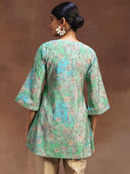 Libas WomenS Silk Blend Regular Kurti (29112O_Green