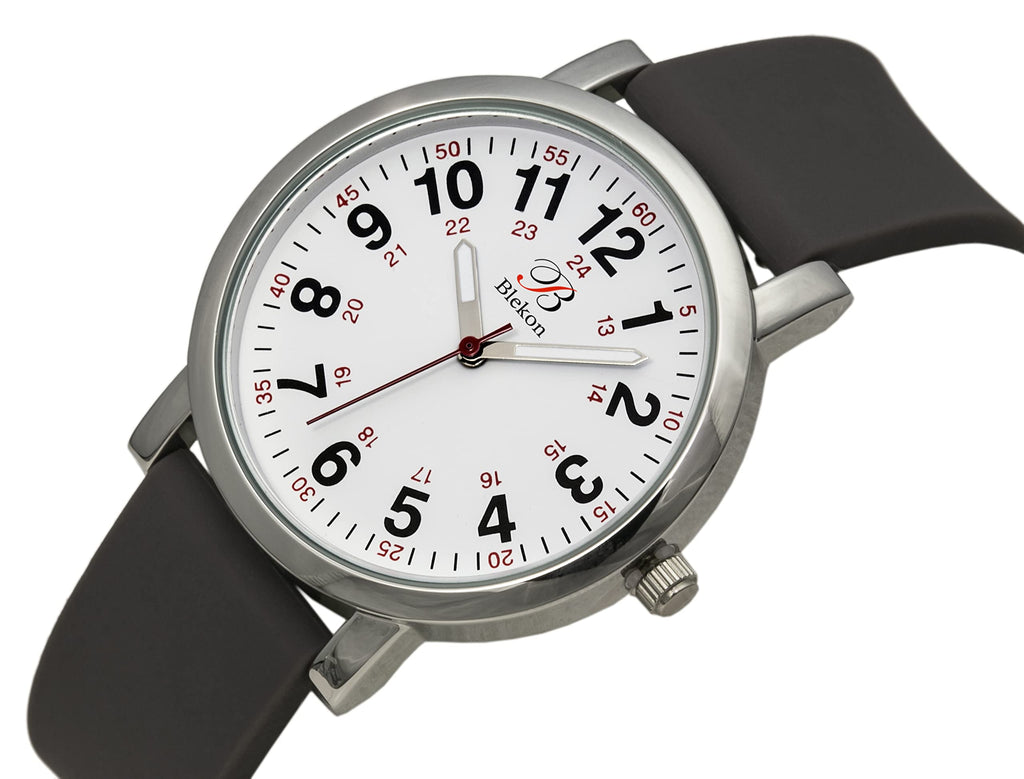Blekon Original Nurse Watch - Medical Scrub Colors, Easy Read Dial, Second Hand, Water Resistant Watch (Gray)