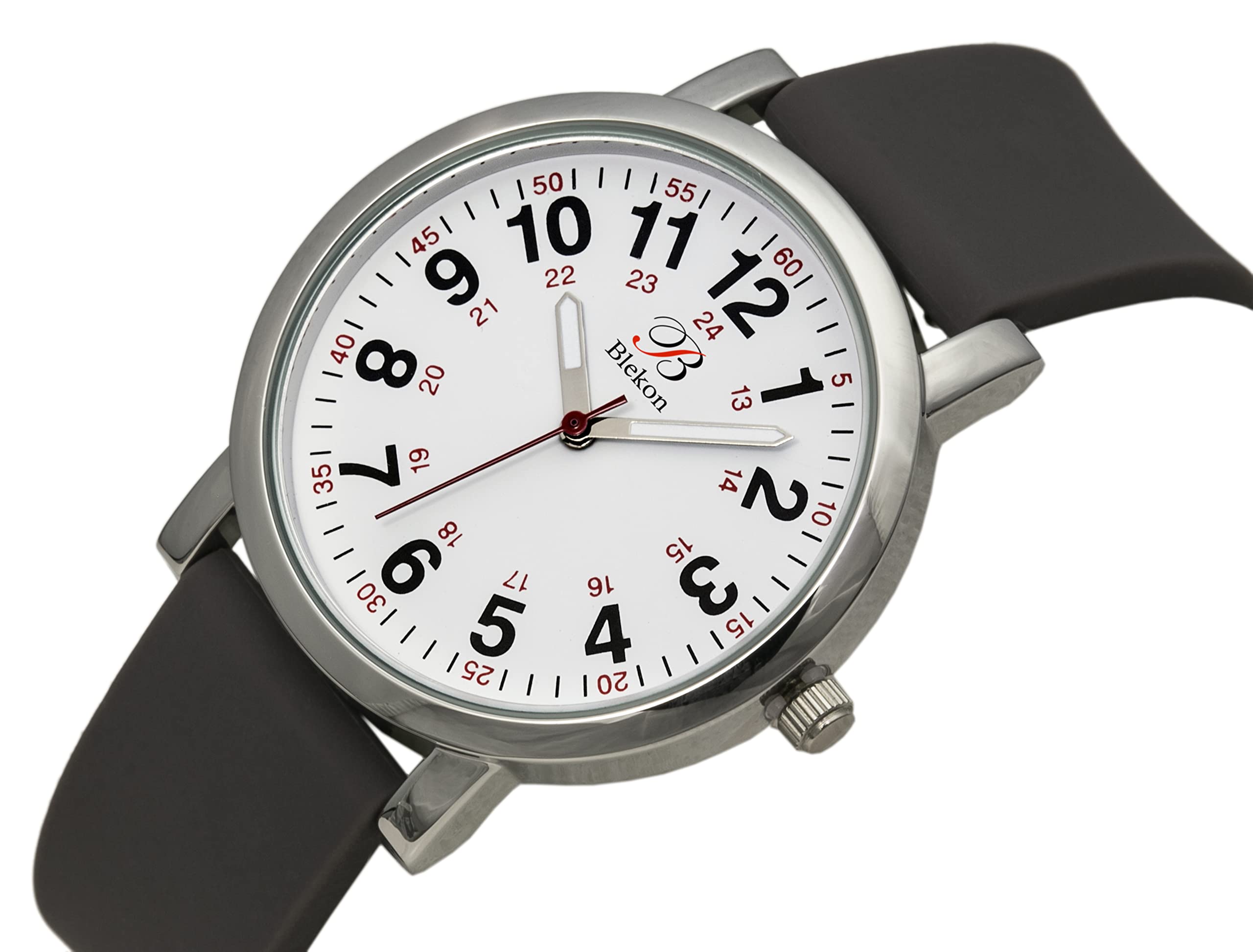 Blekon Original Nurse Watch - Medical Scrub Colors, Easy Read Dial, Second Hand, Water Resistant Watch (Gray)
