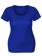 Emmalise Women's Short Sleeve Tshirt Scoop Neck Tee Shirt (2XL, Royal)