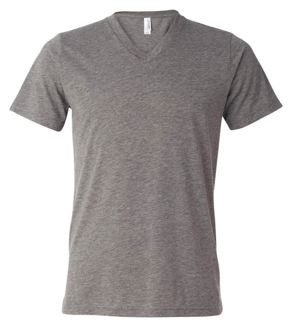 Unisex Triblend V-Neck T-Shirt - BLUE TRIBLEND - S(D0102H7WXZP)