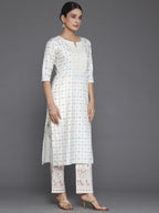Libas WomenS Silk Blend Kurta Set (35337_Off White