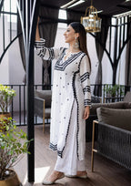 Anni Designer WomenS Cotton Blend Embroidered Straight Kurta (Stho-White-Nw_S_White_Small)