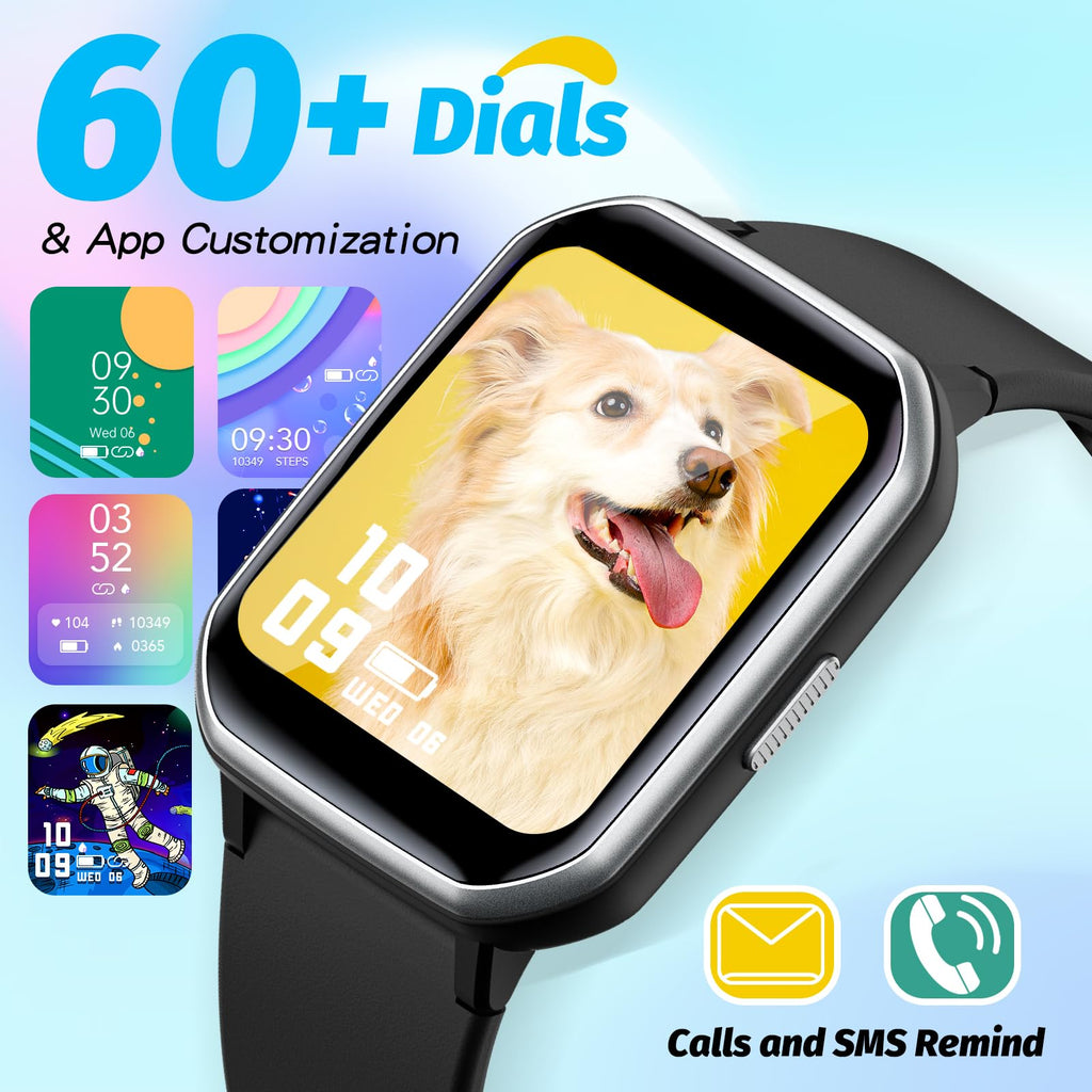 YOUSOKU Kids Smart Watch Girls Boys, Fitness Tracker for Kids, 1.5 Inch DIY Dial, 19 Sport Modes, Sleep Monitor, Pedometers, Hea