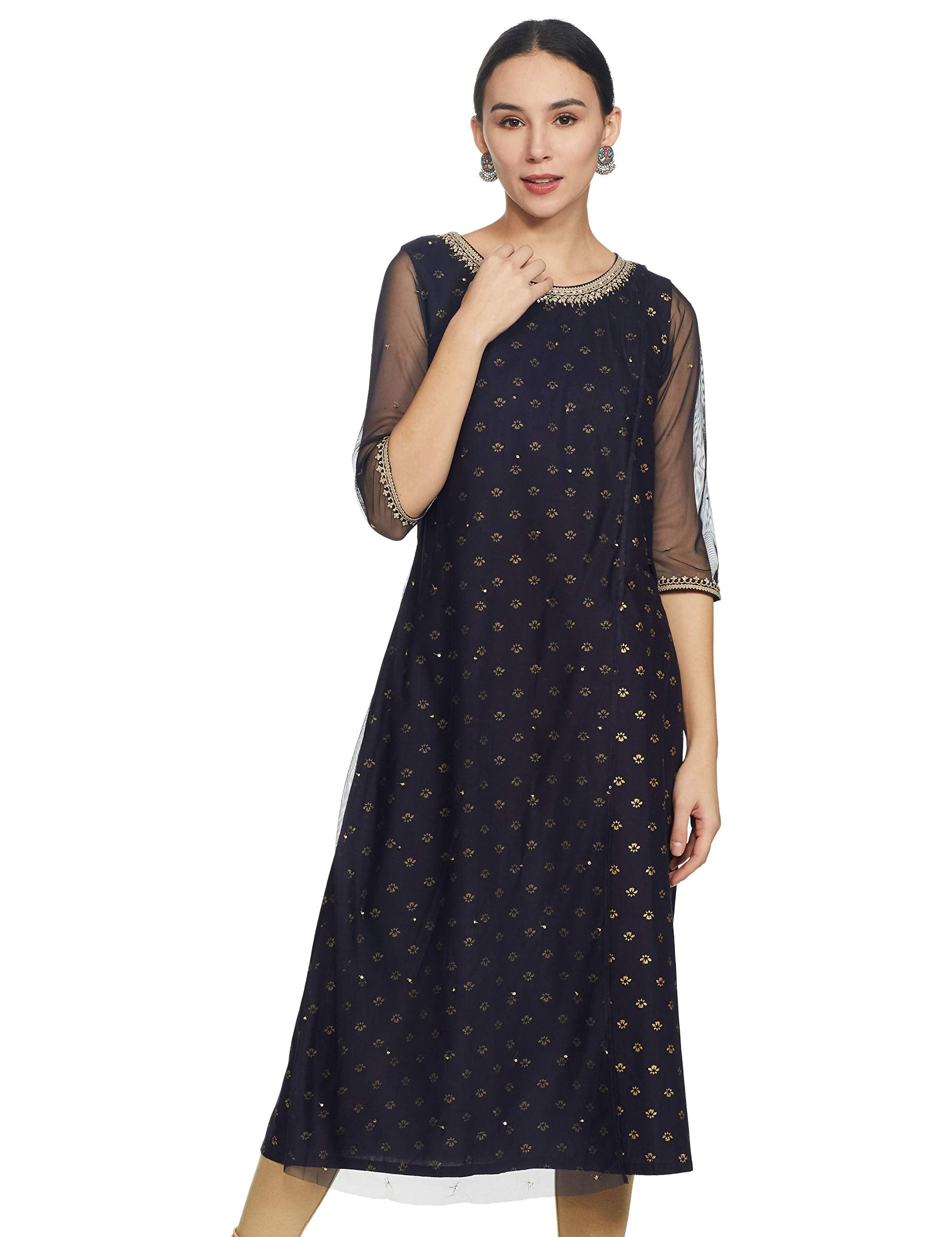 W For Woman Women'S Cotton Kurta (19Auw12655-112470_Blue_Xl (14))