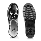 NORTY - Womens Ankle Rain Boots - Ladies Waterproof Winter Spring Garden Boot runs  size large Horse Black Size 6