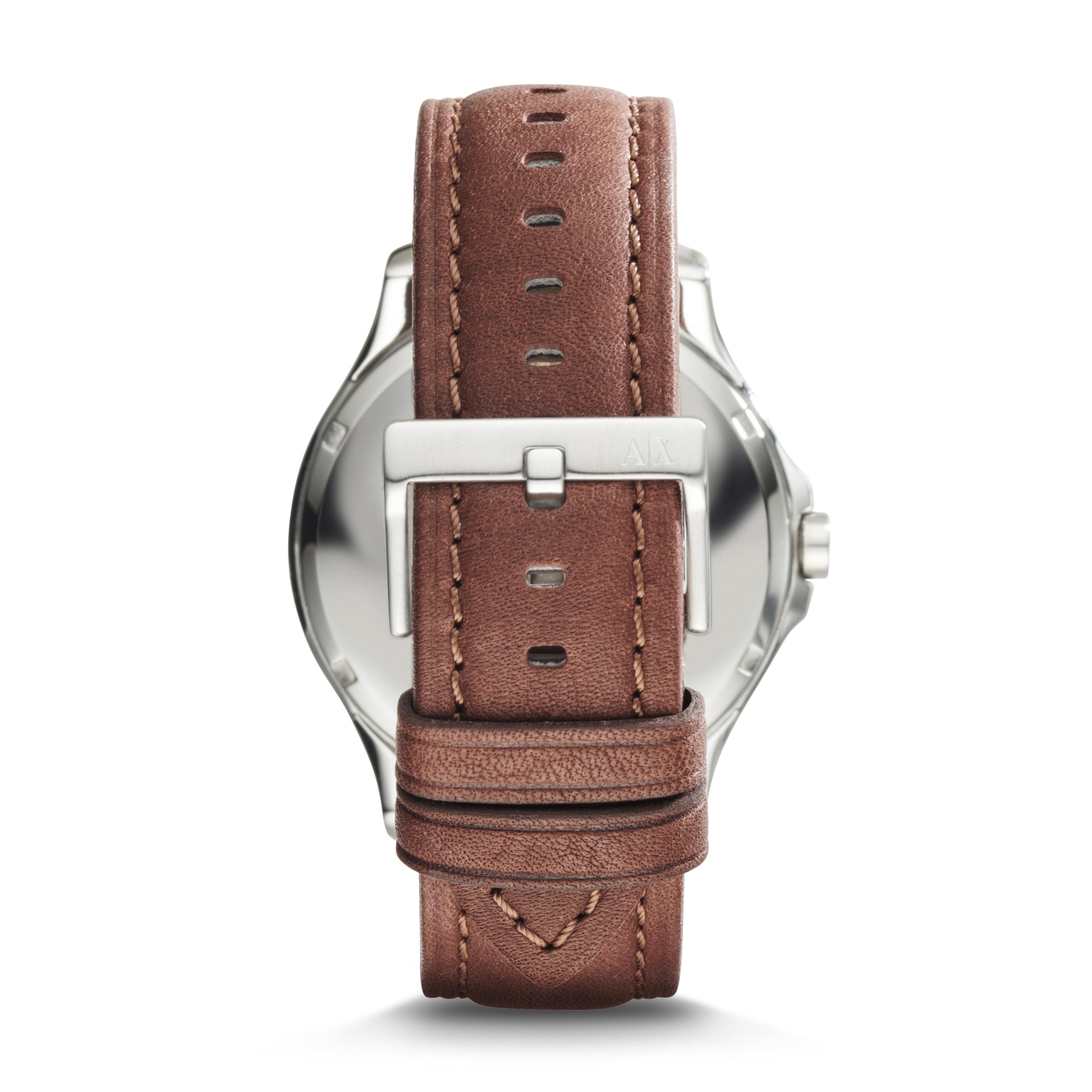 A|X ARMANI EXCHANGE Men's Stainless Steel and Brown Leather Watch (Model: AX2133)