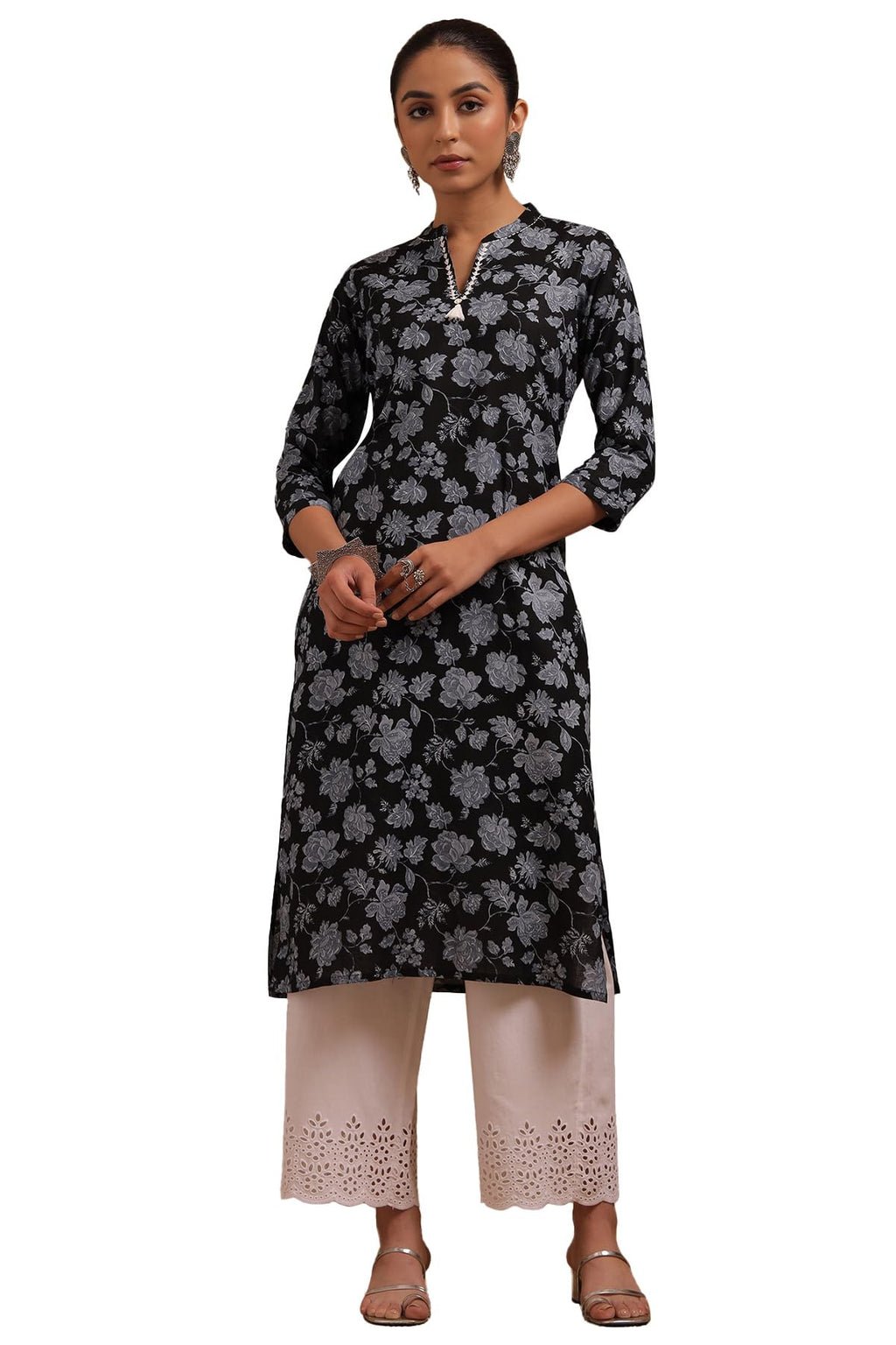 Soch Women Cotton Floral Print Kurta Thread Work
