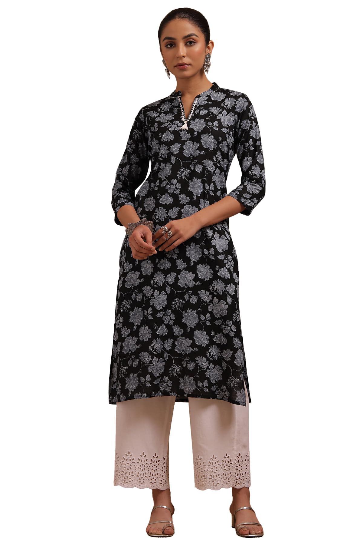 Soch Women Cotton Floral Print Kurta Thread Work