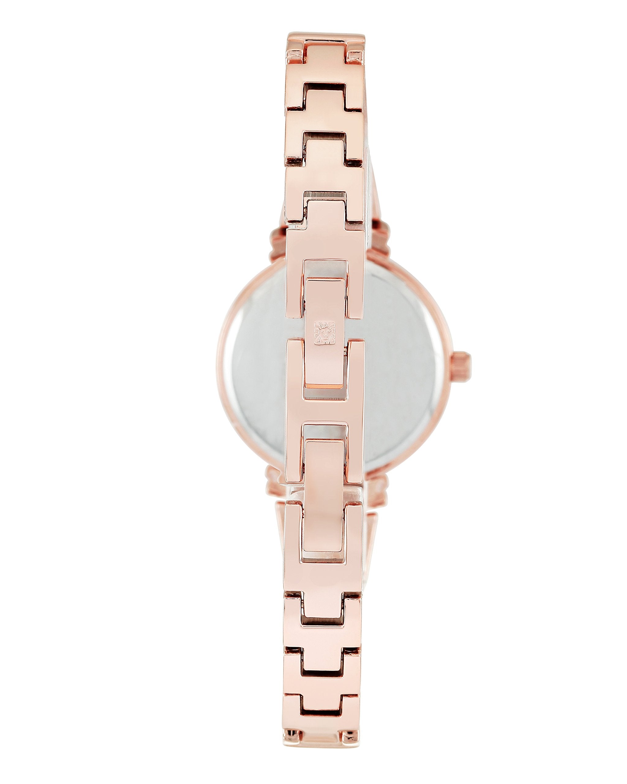 Anne Klein Women's AK/2216BLRG Premium Crystal-Accented Rose Gold-Tone and Blush Pink Bangle Watch