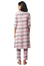 W For Woman Pink Printed Cotton Co-Ord Kurta Set With Slim Pant For Women