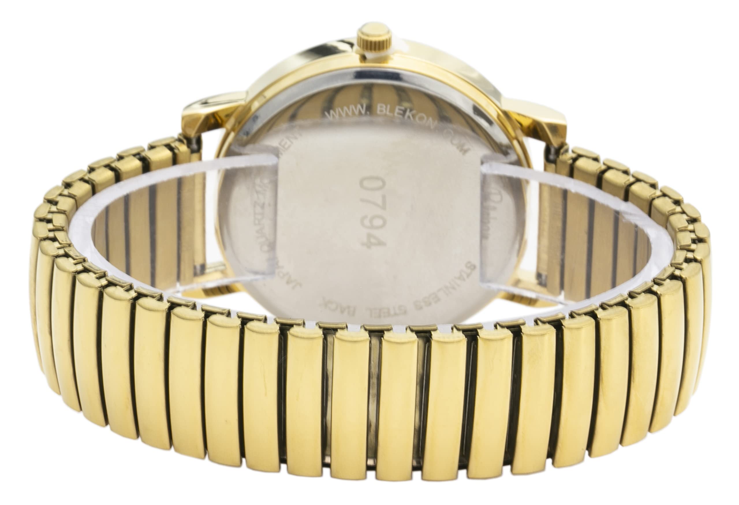 Blekon Original Nurse Watch - Medical Scrub Colors, Easy Read Dial, Second Hand, Water Resistant Watch (Gold/Stretch)