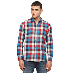 Pepe Jeans MenS Checkered Regular Fit Shirt (Pm308473_Blue