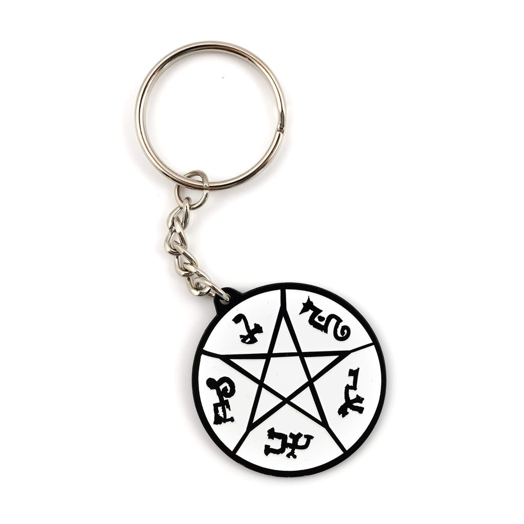 Official Supernatural Devils Trap Metal Keychain - Features Soft Enamel Design - Perfect for Rings, Purses, Backpacks - Premium 