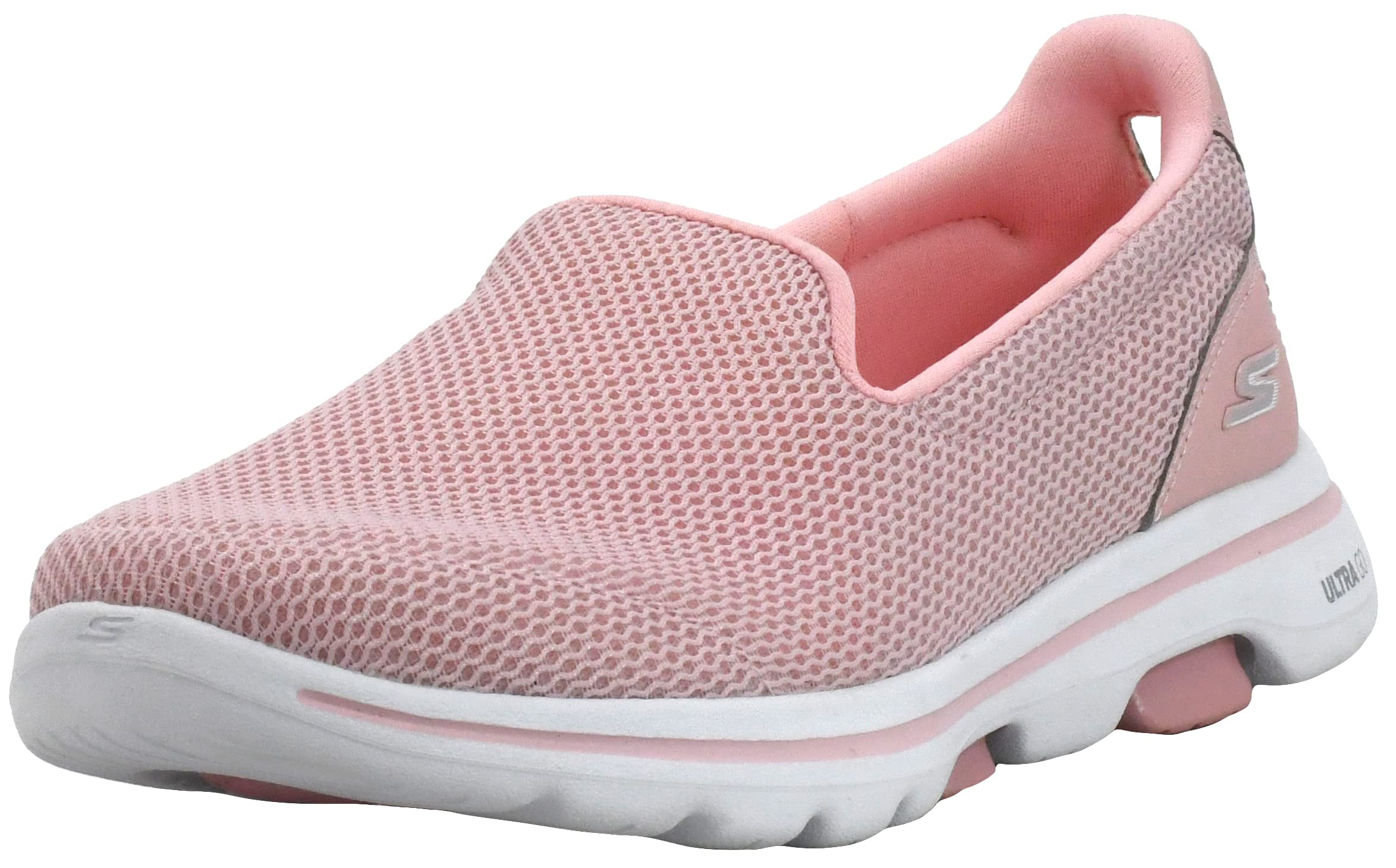 Skechers Womens gO Walk 5-15901 Sneaker, Light Pink, 8 M US