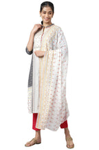 Aurelia Steel Grey Floral Printed Foil Beaded Kurta Dupatta Bottomwear