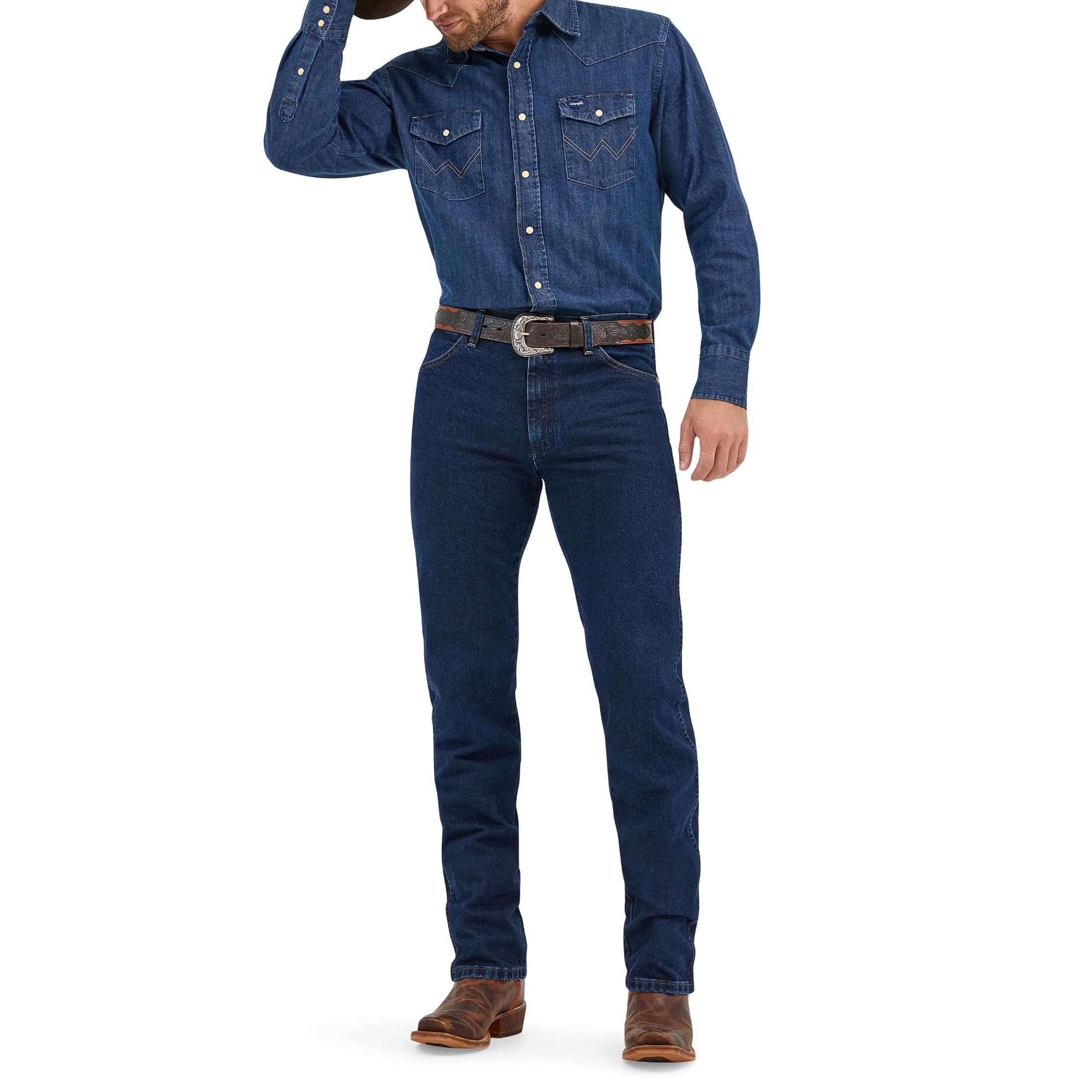 Wrangler Men's 13MWZ Cowboy Cut Original Fit Jean, Dark Stone, 31W x 30L