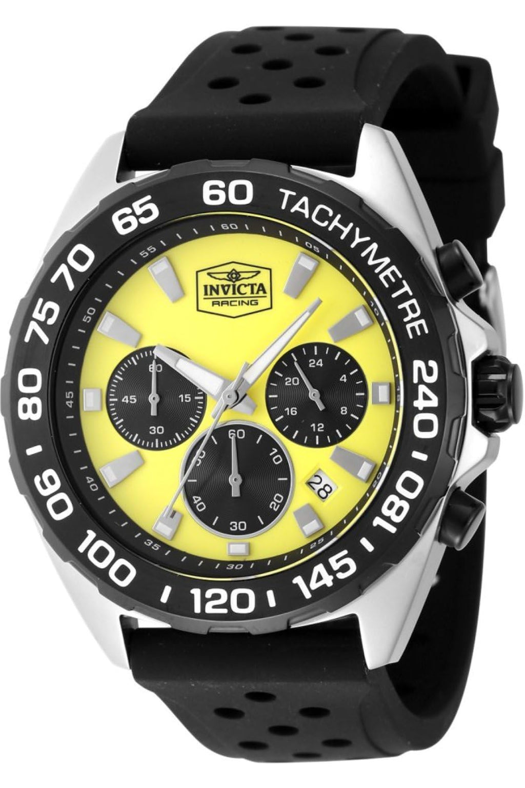 Invicta Men's Analog Quartz Watch with Silicone Strap 47770, Silver, Strap